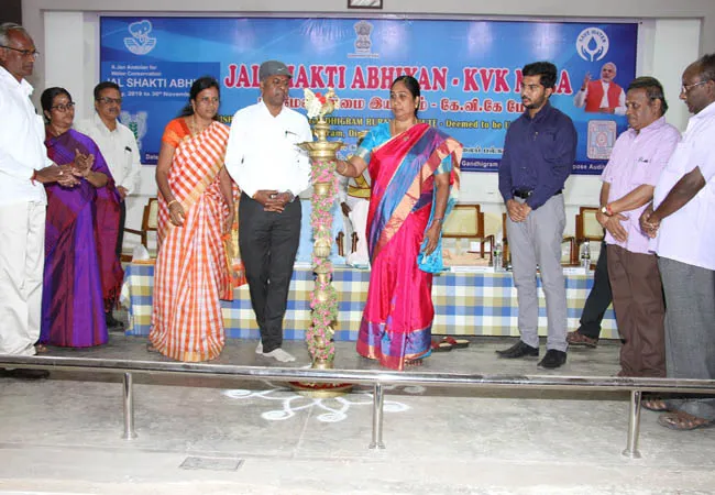 DINDIGUL GANDHIGRAMAM DEEMED UNIVERSITY COLLECTOR SPEECH RAIN WATER HARVESTING